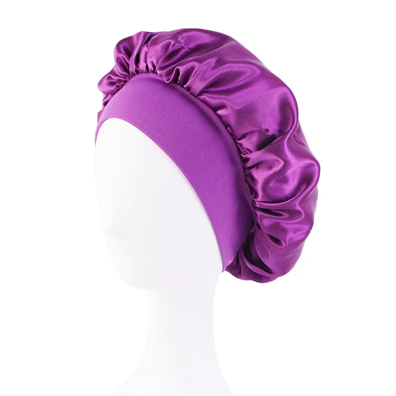 Luxury Satin Sleep Bonnet – Wide-Brimmed & Gentle on Hair only £5.99 from Berets Etc