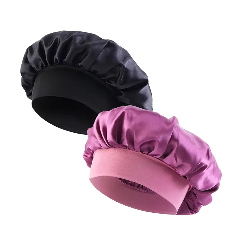 Luxury Satin Sleep Bonnet – Wide-Brimmed & Gentle on Hair only £7.99 from Berets Etc