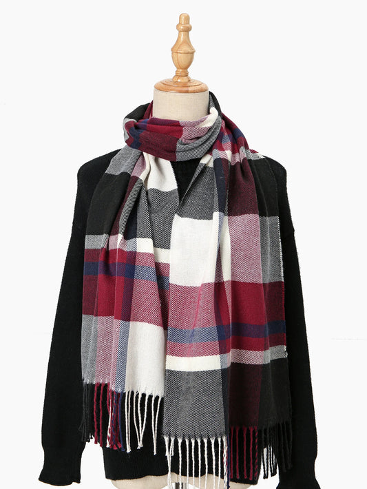 Soft Checkered Scarf – Cosy & Stylish for Autumn & Winter only £17.99 from Berets Etc