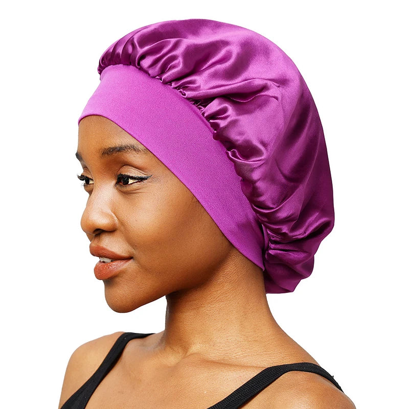 Luxury Satin Sleep Bonnet – Wide-Brimmed & Gentle on Hair only £7.99 from Berets Etc